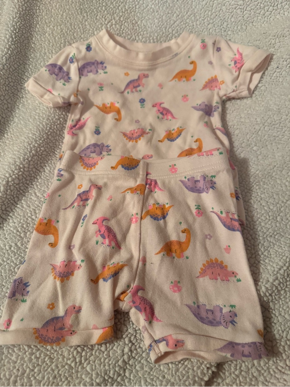 Baby Pink Dinosaur 2 Piece Pajamas 12 18 Months Old Navy C3